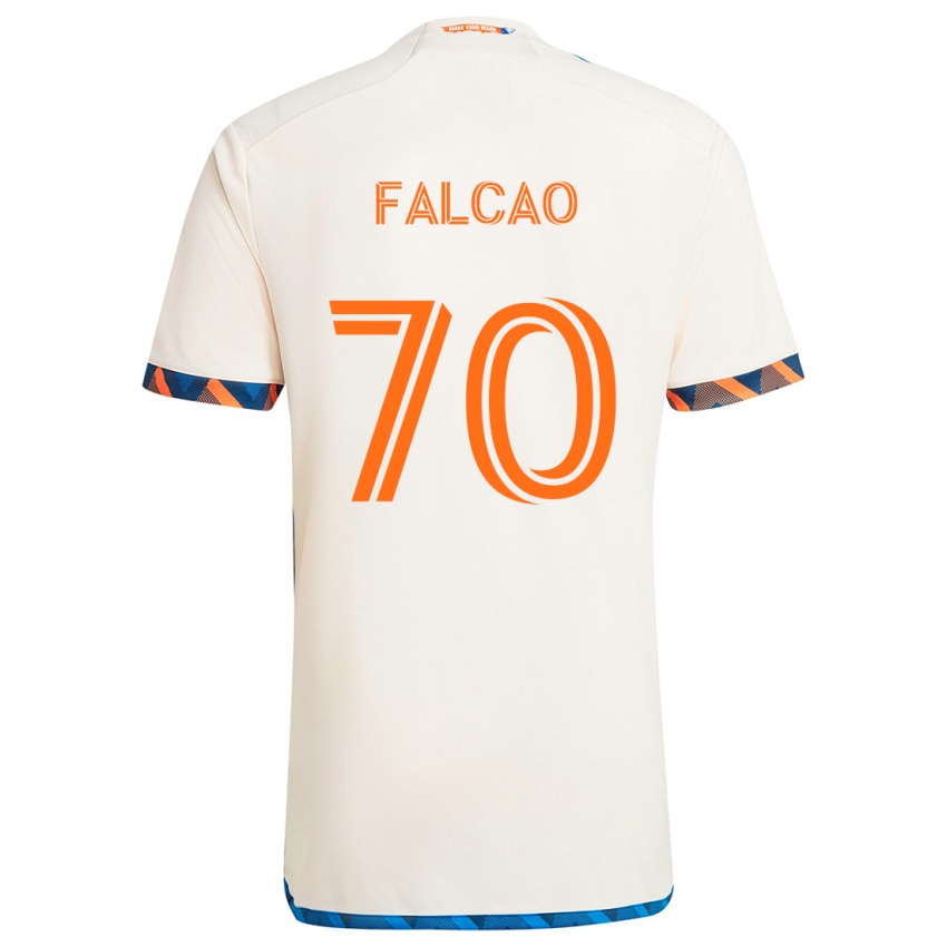 Kinder Kiano Falcao #70 Weiß Orange Auswärtstrikot Trikot 2024/25 T-Shirt