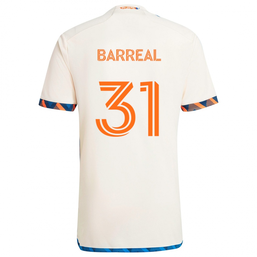 Kinder Álvaro Barreal #31 Weiß Orange Auswärtstrikot Trikot 2024/25 T-Shirt