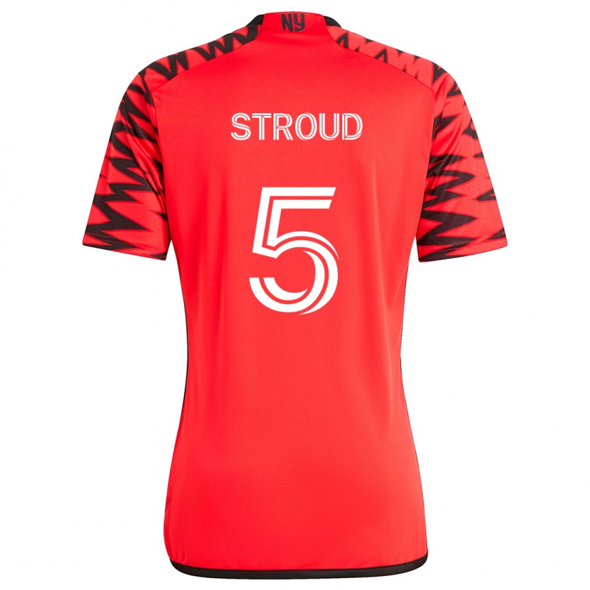 Kinder Peter Stroud #5 Rot Schwarz Weiß Auswärtstrikot Trikot 2024/25 T-Shirt