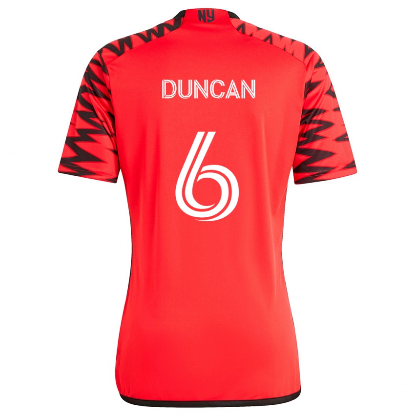 Kinder Kyle Duncan #6 Rot Schwarz Weiß Auswärtstrikot Trikot 2024/25 T-Shirt