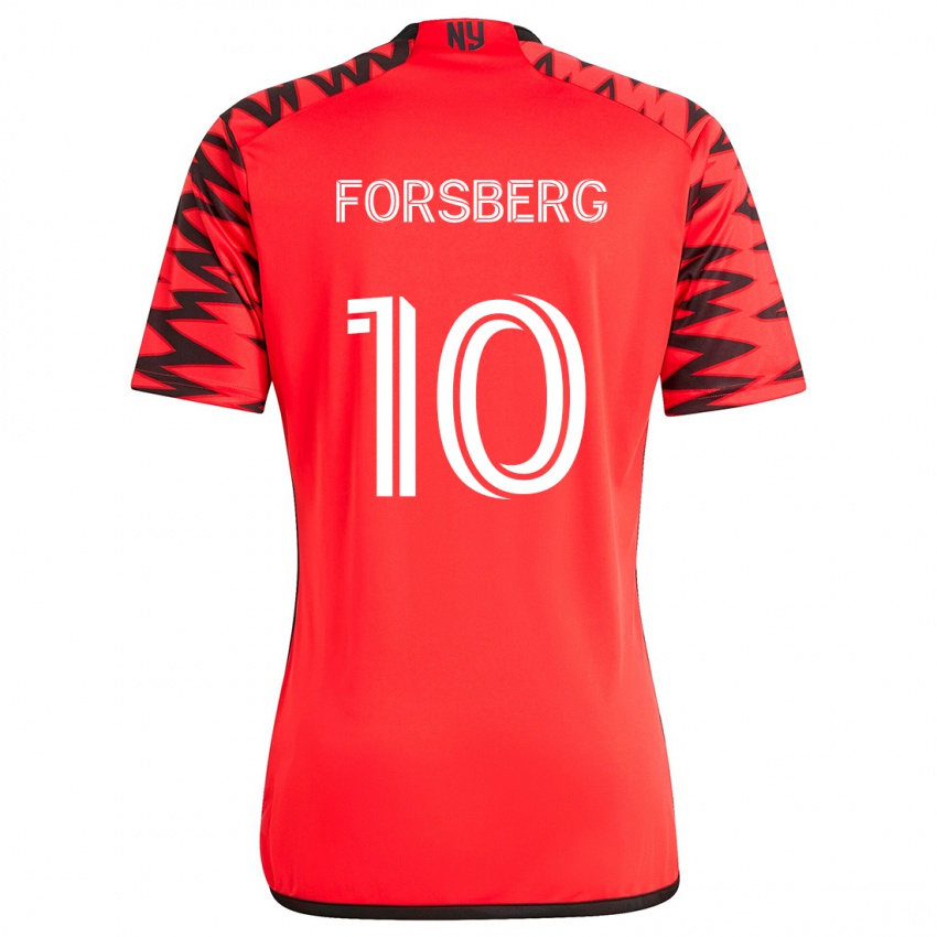 Kinder Emil Forsberg #10 Rot Schwarz Weiß Auswärtstrikot Trikot 2024/25 T-Shirt