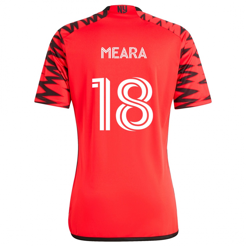 Kinder Ryan Meara #18 Rot Schwarz Weiß Auswärtstrikot Trikot 2024/25 T-Shirt