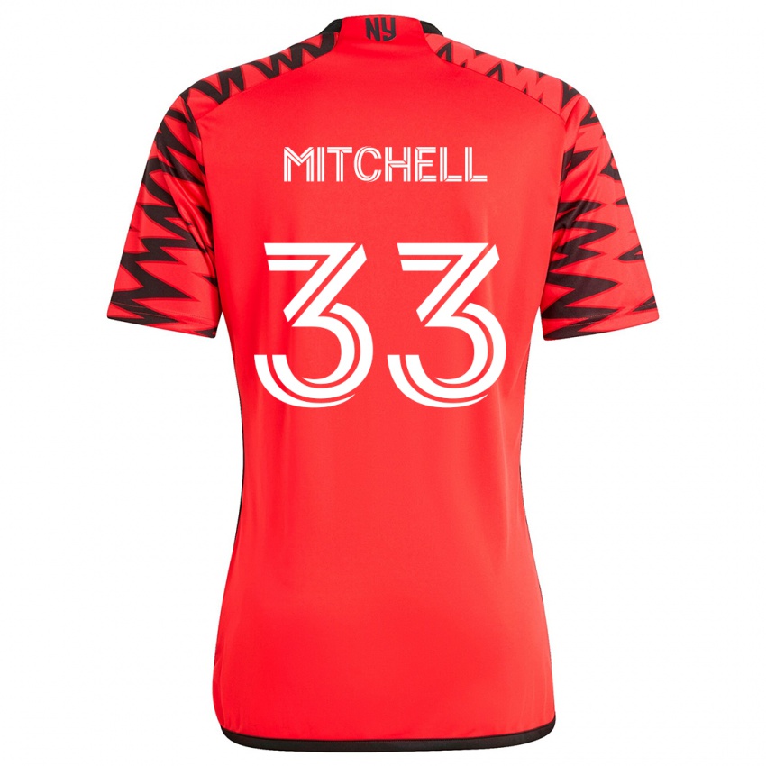 Kinder Roald Mitchell #33 Rot Schwarz Weiß Auswärtstrikot Trikot 2024/25 T-Shirt