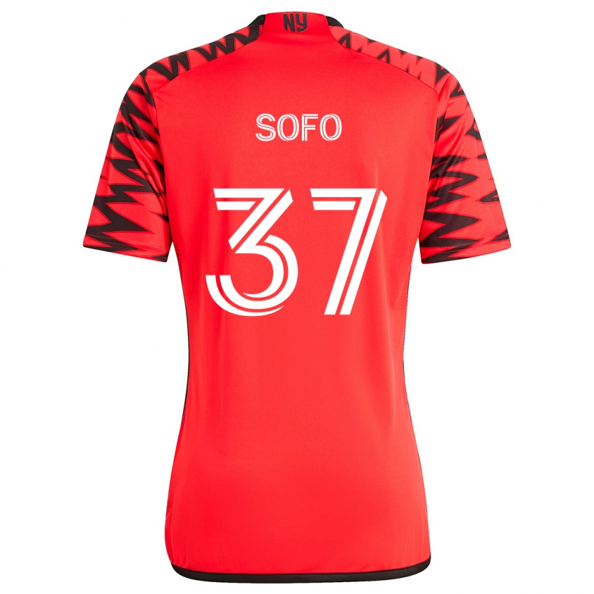 Kinder Mohammed Sofo #37 Rot Schwarz Weiß Auswärtstrikot Trikot 2024/25 T-Shirt