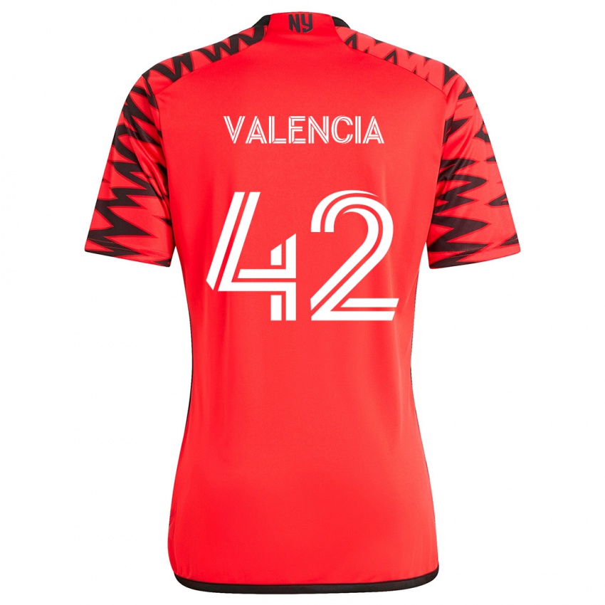 Kinder Omar Valencia #42 Rot Schwarz Weiß Auswärtstrikot Trikot 2024/25 T-Shirt