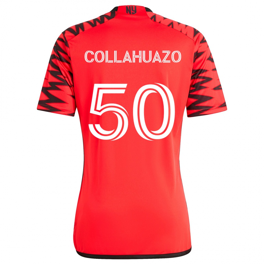 Kinder Jair Collahuazo #50 Rot Schwarz Weiß Auswärtstrikot Trikot 2024/25 T-Shirt