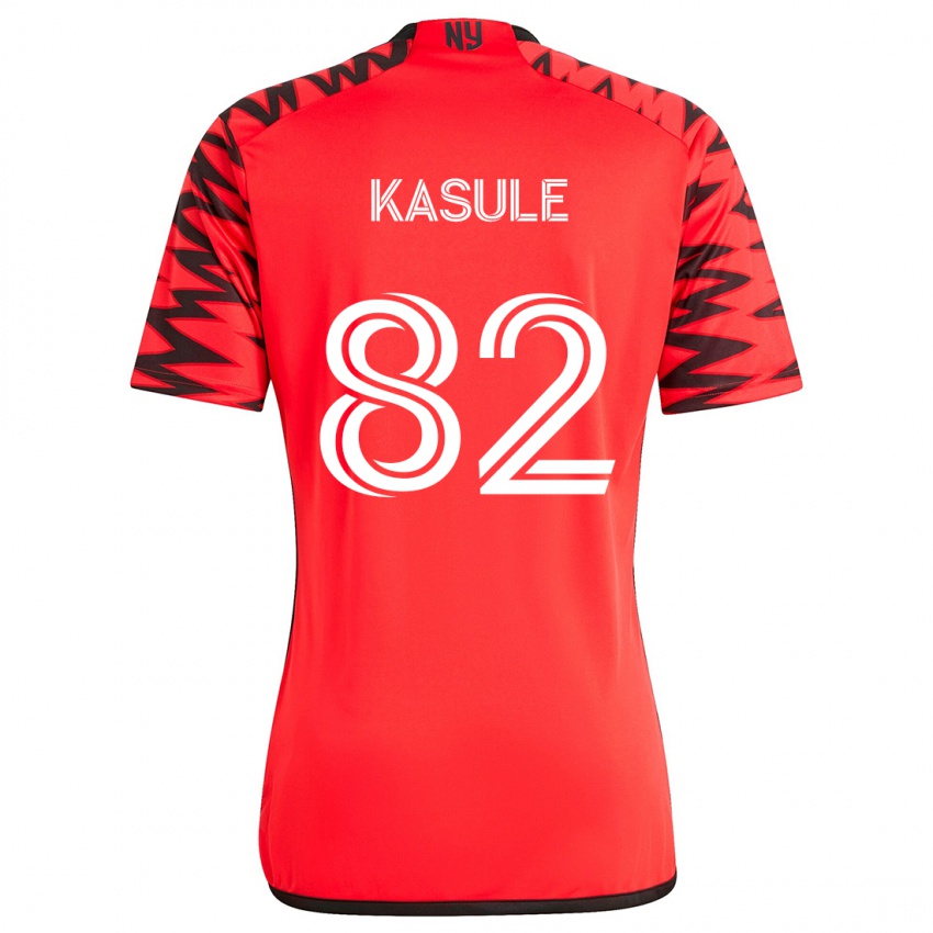 Kinder Ibrahim Kasule #82 Rot Schwarz Weiß Auswärtstrikot Trikot 2024/25 T-Shirt