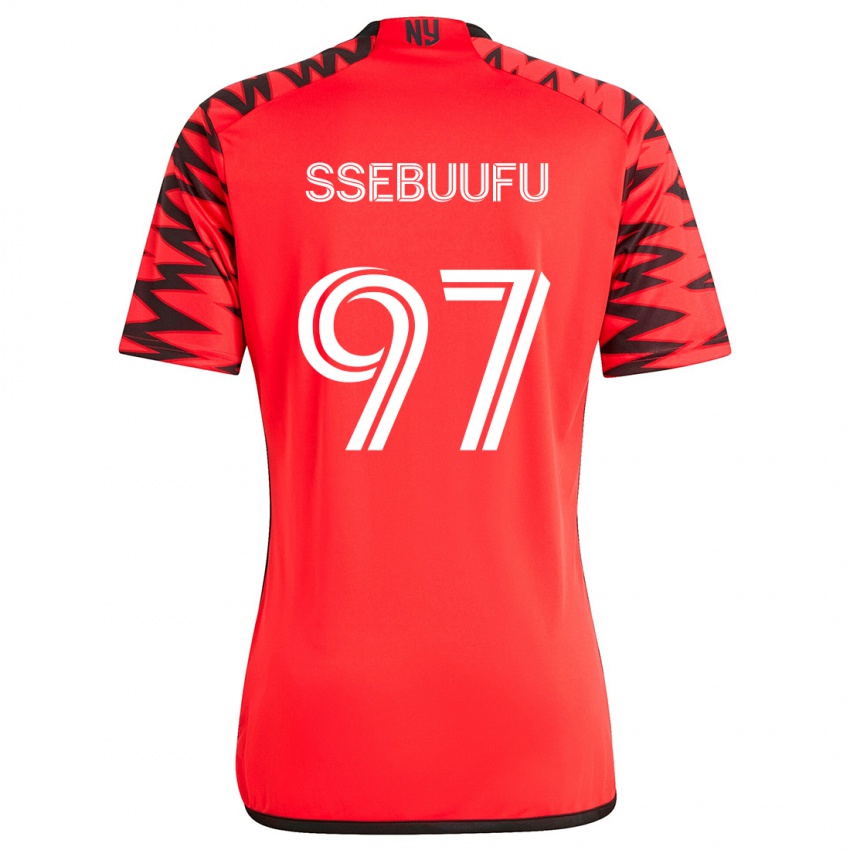 Kinder Frank Ssebuufu #97 Rot Schwarz Weiß Auswärtstrikot Trikot 2024/25 T-Shirt