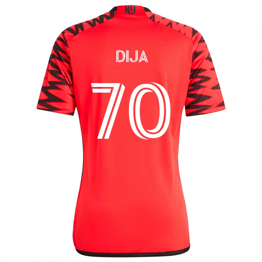 Kinder Dija #70 Rot Schwarz Weiß Auswärtstrikot Trikot 2024/25 T-Shirt