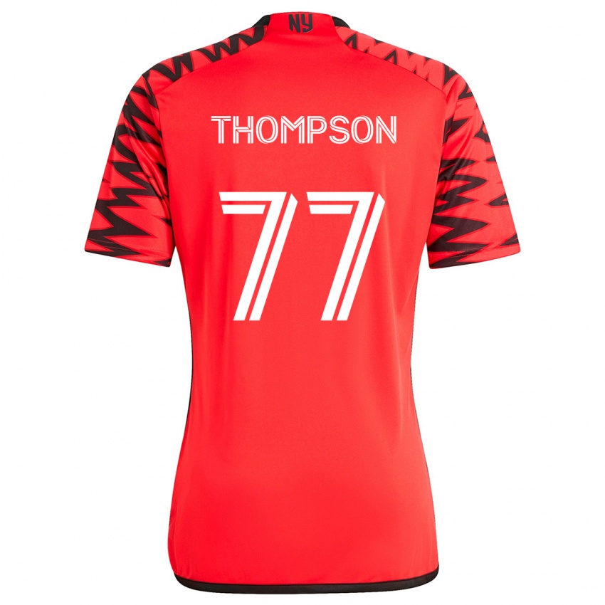 Kinder Amos Shapiro-Thompson #77 Rot Schwarz Weiß Auswärtstrikot Trikot 2024/25 T-Shirt