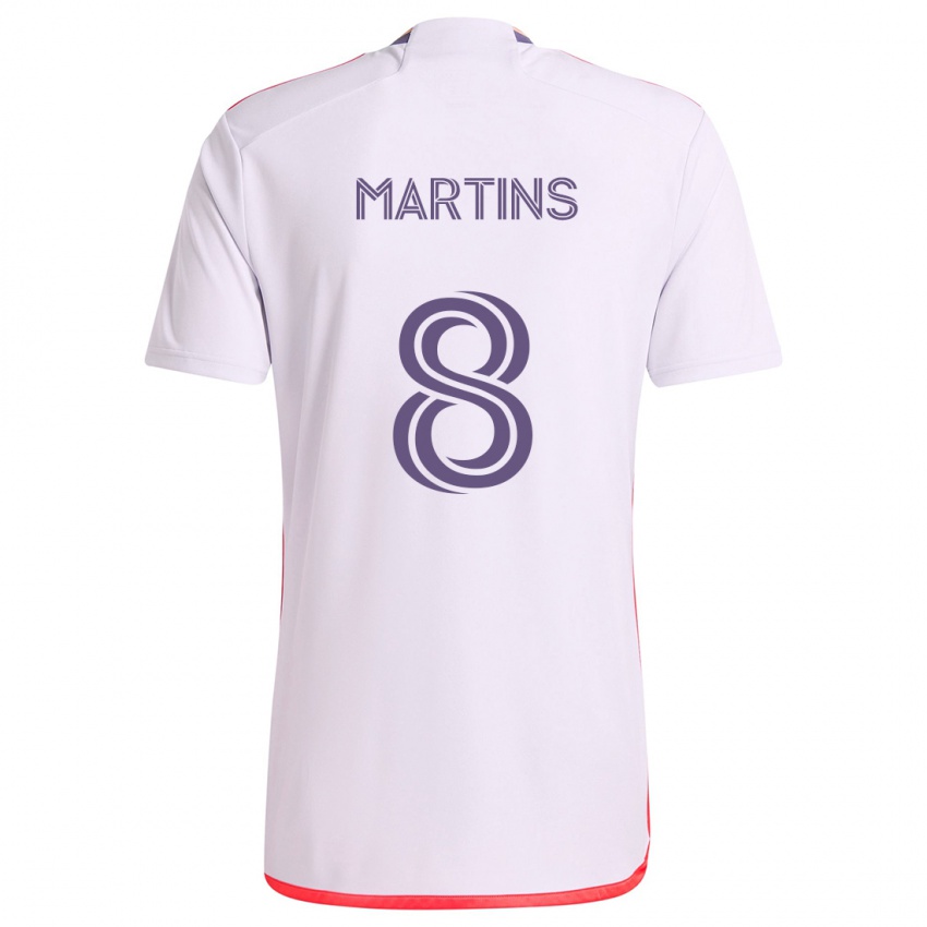 Kinder Felipe Martins #8 Weiß Rot Lila Auswärtstrikot Trikot 2024/25 T-Shirt