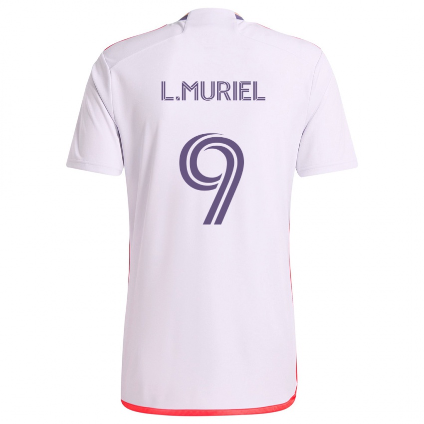 Kinder Luis Muriel #9 Weiß Rot Lila Auswärtstrikot Trikot 2024/25 T-Shirt