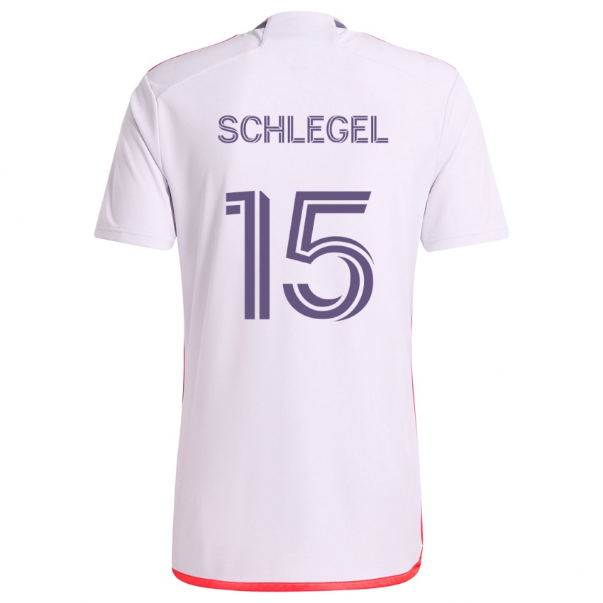 Kinder Rodrigo Schlegel #15 Weiß Rot Lila Auswärtstrikot Trikot 2024/25 T-Shirt