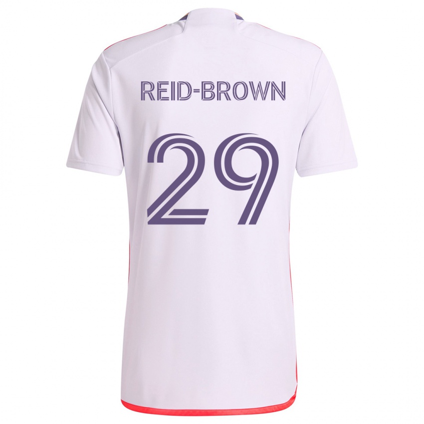 Kinder Tahir Reid-Brown #29 Weiß Rot Lila Auswärtstrikot Trikot 2024/25 T-Shirt