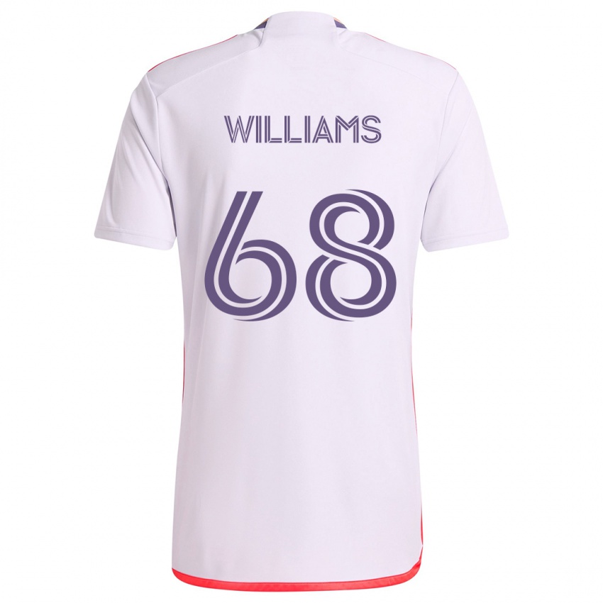 Kinder Thomas Williams #68 Weiß Rot Lila Auswärtstrikot Trikot 2024/25 T-Shirt