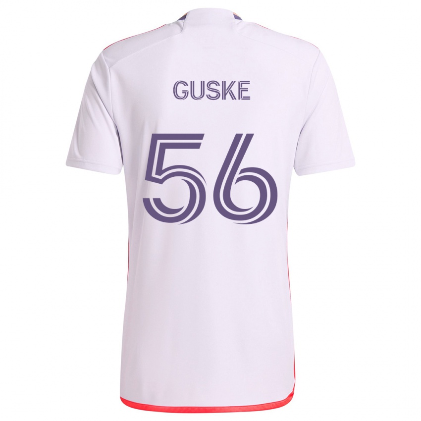 Kinder Colin Guske #56 Weiß Rot Lila Auswärtstrikot Trikot 2024/25 T-Shirt