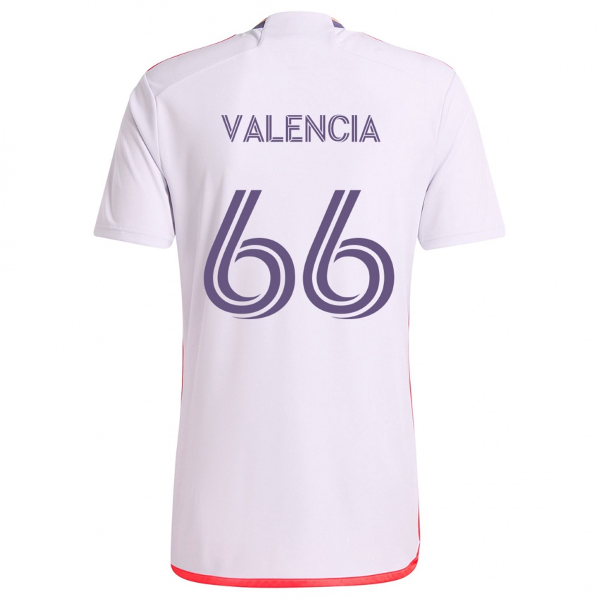 Kinder Yeiler Valencia #66 Weiß Rot Lila Auswärtstrikot Trikot 2024/25 T-Shirt