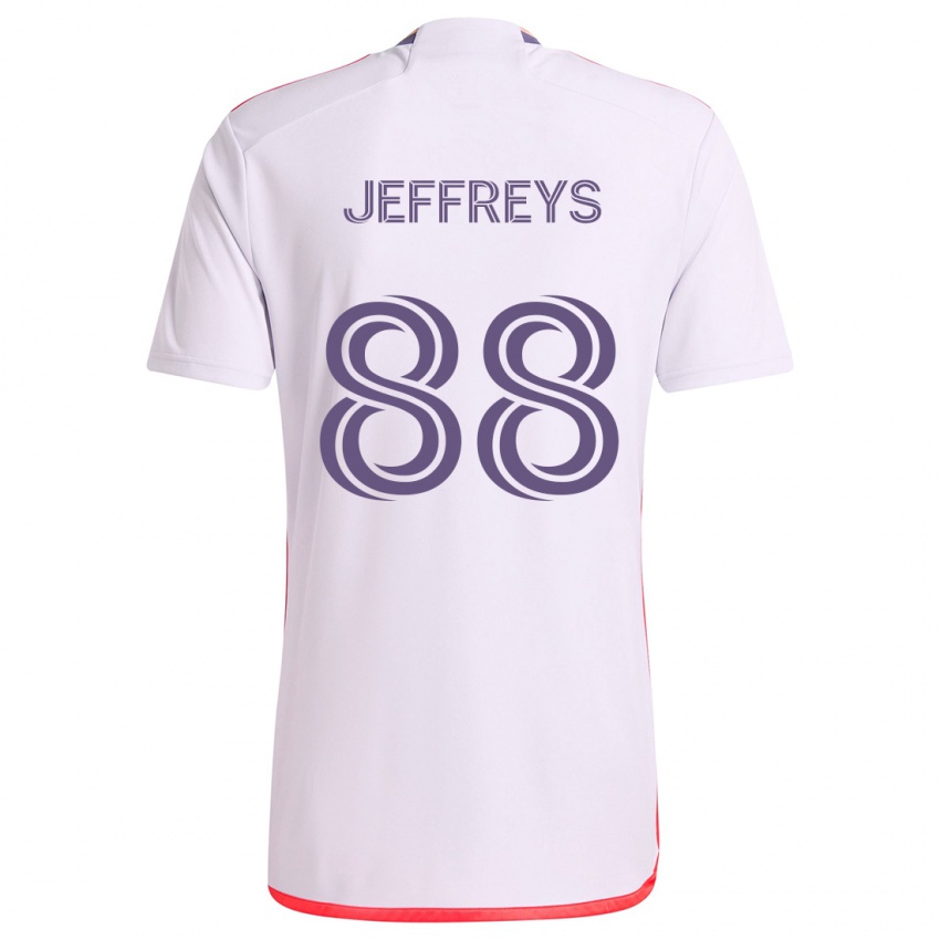 Kinder Tj Jeffreys #88 Weiß Rot Lila Auswärtstrikot Trikot 2024/25 T-Shirt