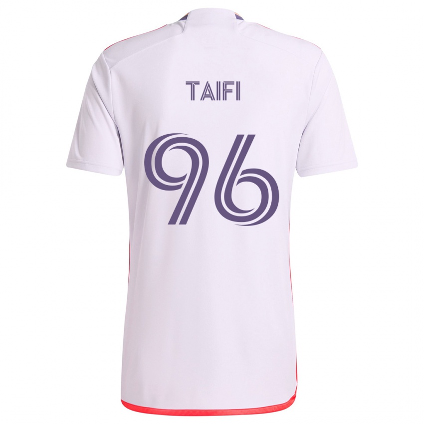 Kinder Zakaria Taifi #96 Weiß Rot Lila Auswärtstrikot Trikot 2024/25 T-Shirt