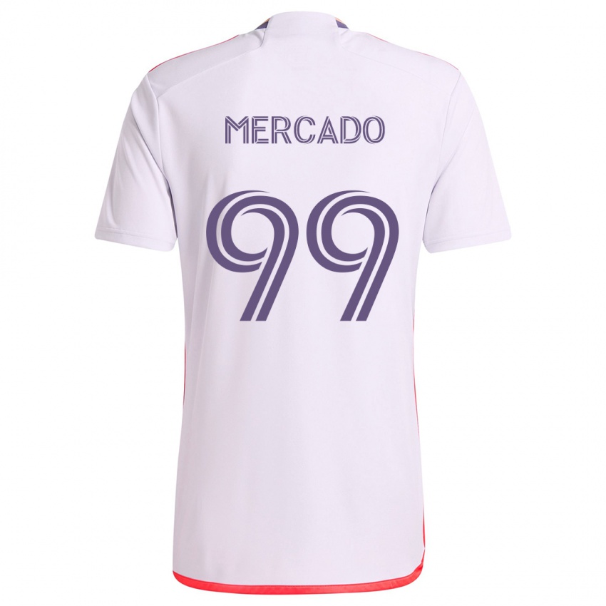 Kinder Carlos Mercado #99 Weiß Rot Lila Auswärtstrikot Trikot 2024/25 T-Shirt