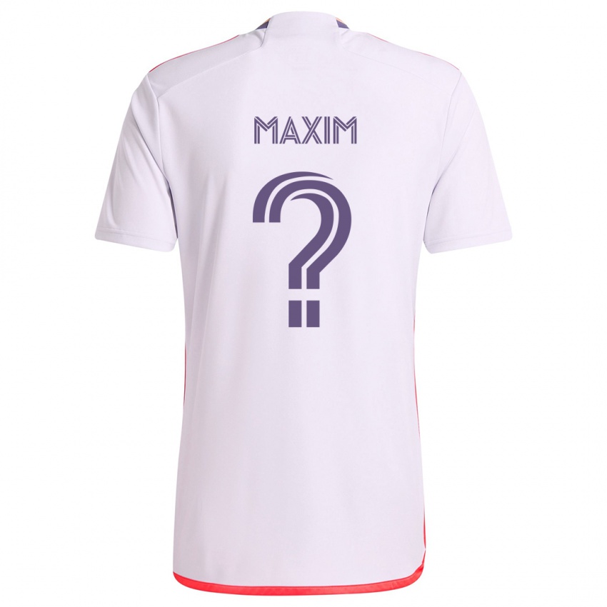 Kinder Luca Maxim #0 Weiß Rot Lila Auswärtstrikot Trikot 2024/25 T-Shirt