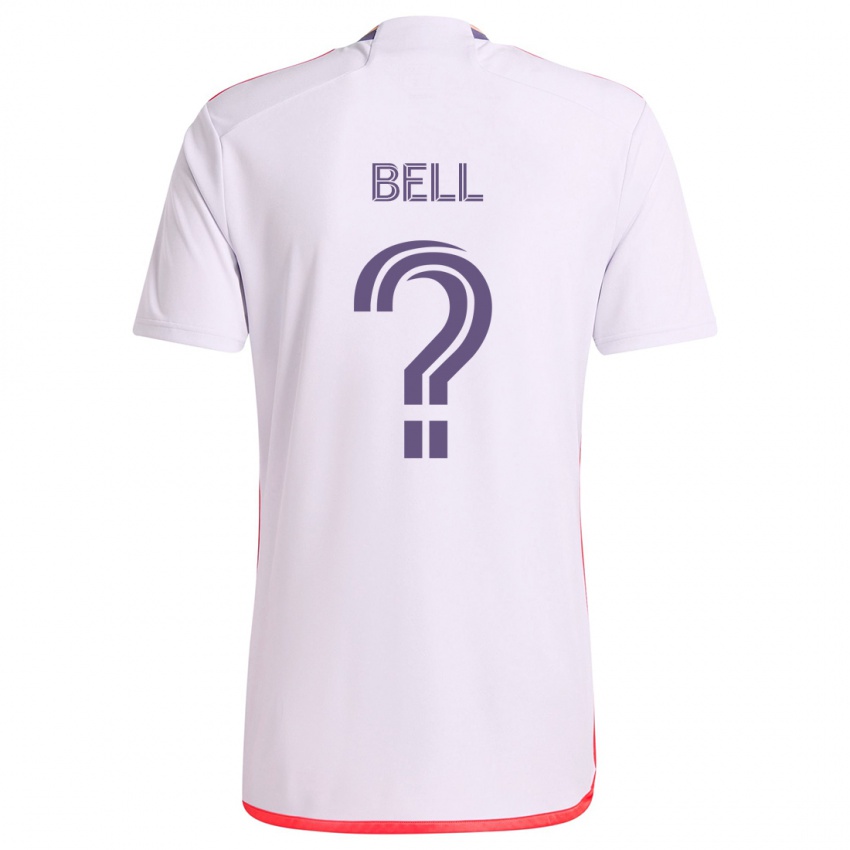 Kinder Dominic Bell #0 Weiß Rot Lila Auswärtstrikot Trikot 2024/25 T-Shirt