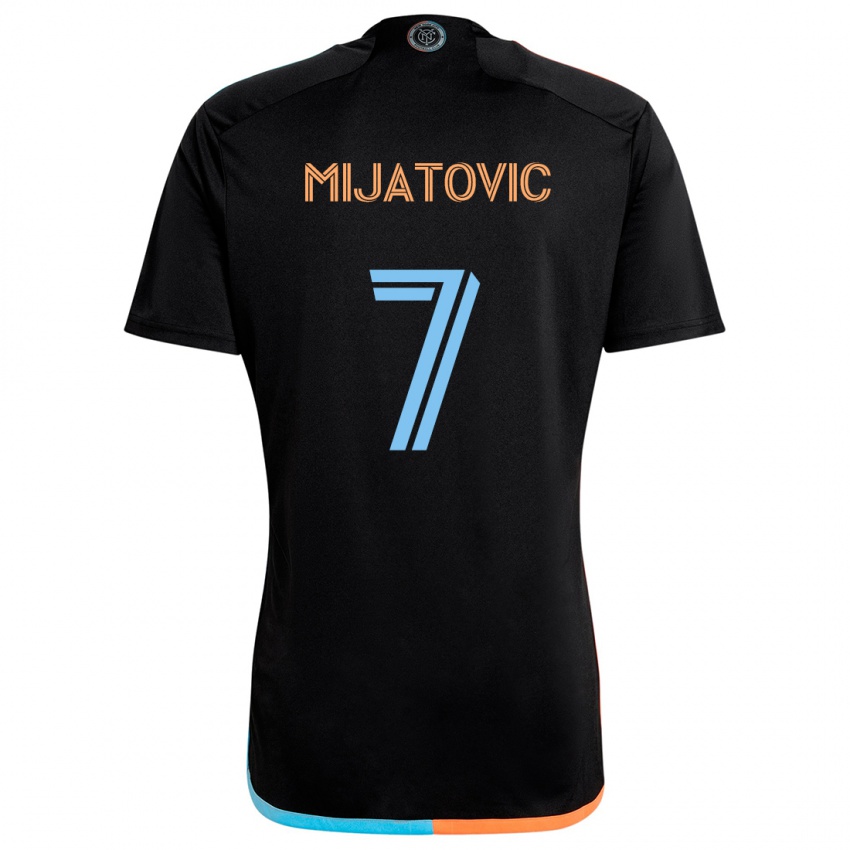 Kinder Jovan Mijatovic #7 Schwarz Orange Blau Auswärtstrikot Trikot 2024/25 T-Shirt