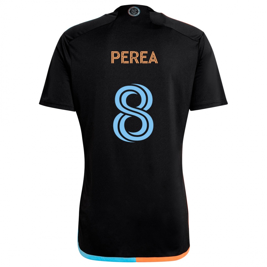 Kinder Andrés Perea #8 Schwarz Orange Blau Auswärtstrikot Trikot 2024/25 T-Shirt