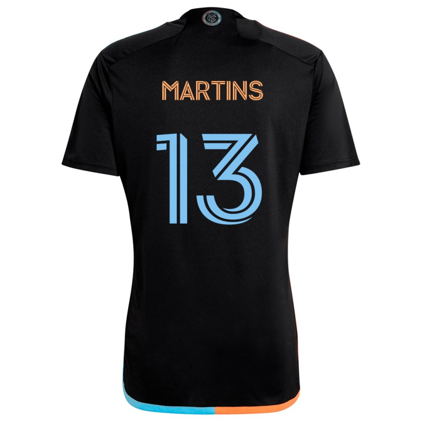 Kinder Thiago Martins #13 Schwarz Orange Blau Auswärtstrikot Trikot 2024/25 T-Shirt