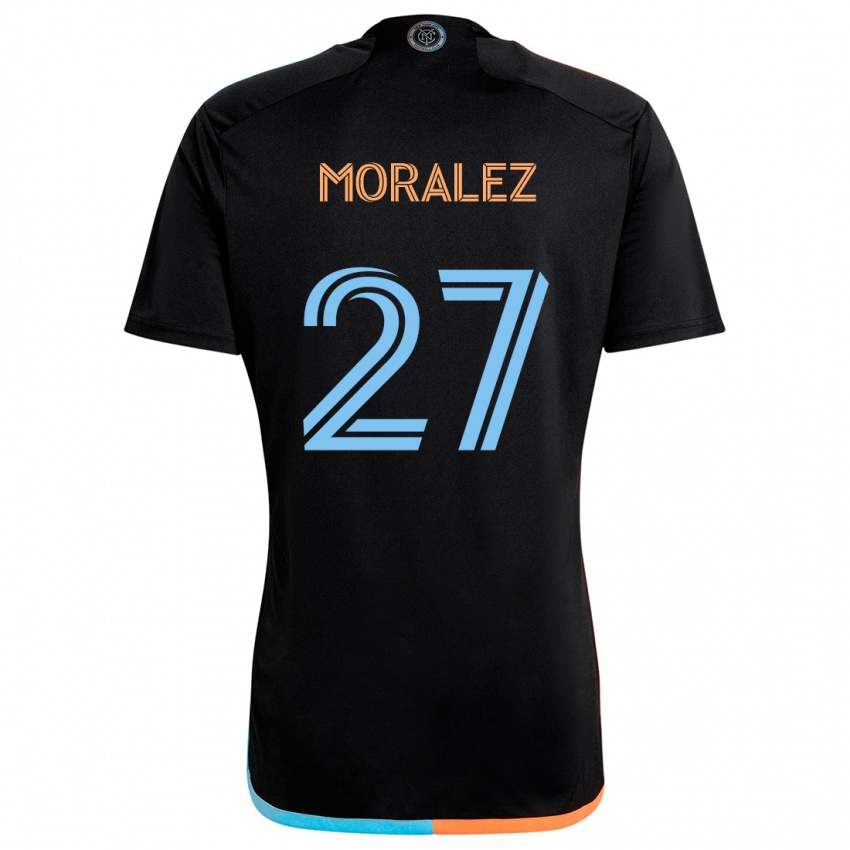 Kinder Maxi Moralez #27 Schwarz Orange Blau Auswärtstrikot Trikot 2024/25 T-Shirt