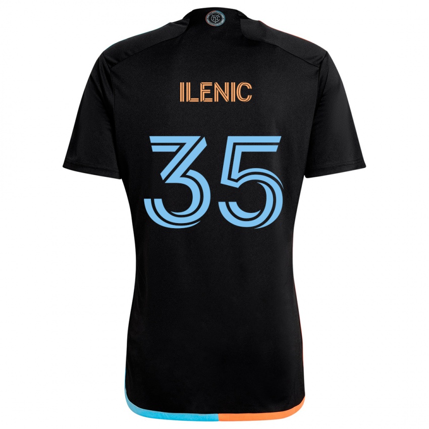 Kinder Mitja Ilenic #35 Schwarz Orange Blau Auswärtstrikot Trikot 2024/25 T-Shirt