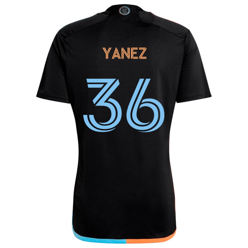 Kinder Zidane Yañez #36 Schwarz Orange Blau Auswärtstrikot Trikot 2024/25 T-Shirt