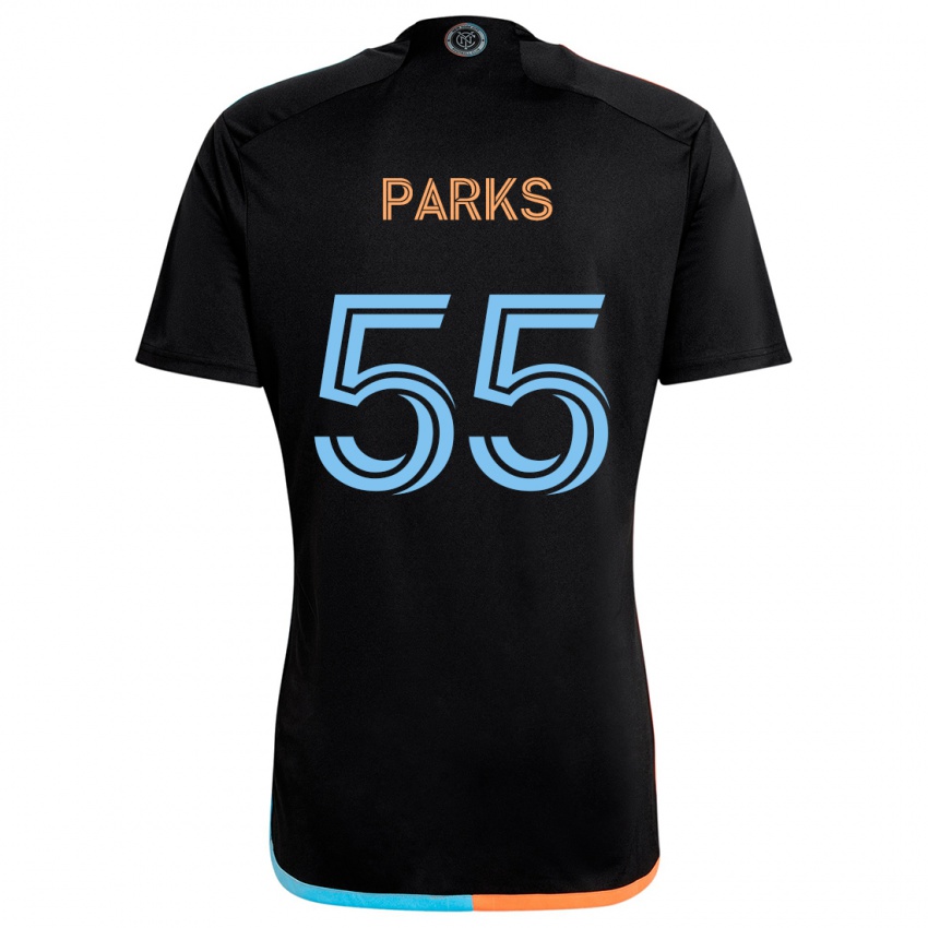 Kinder Keaton Parks #55 Schwarz Orange Blau Auswärtstrikot Trikot 2024/25 T-Shirt