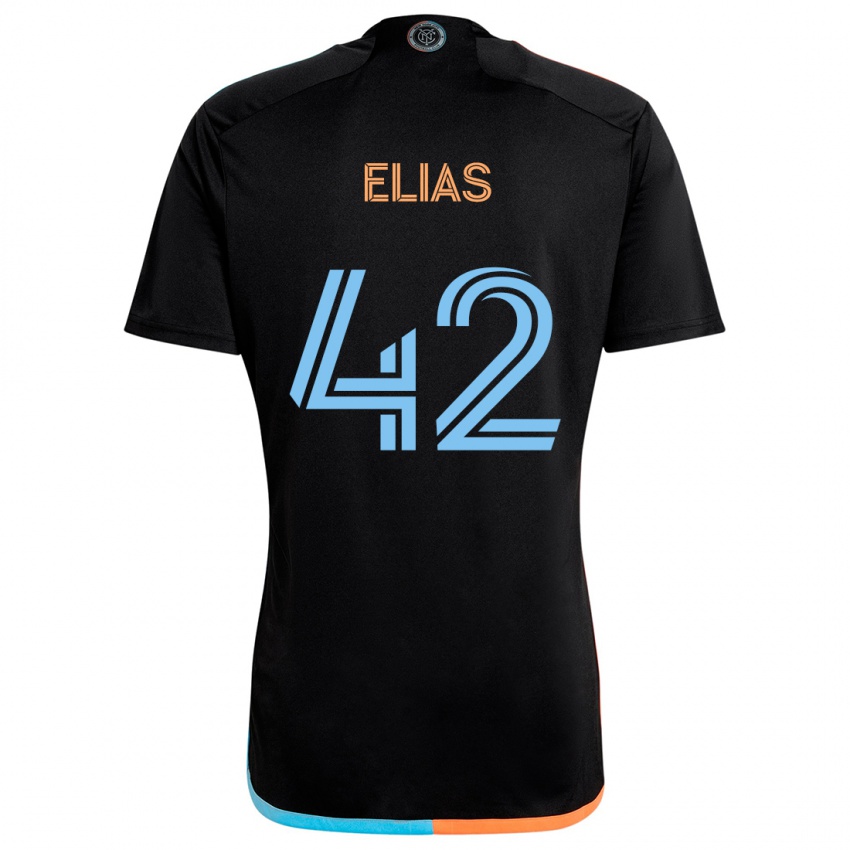 Kinder Piero Elias #42 Schwarz Orange Blau Auswärtstrikot Trikot 2024/25 T-Shirt