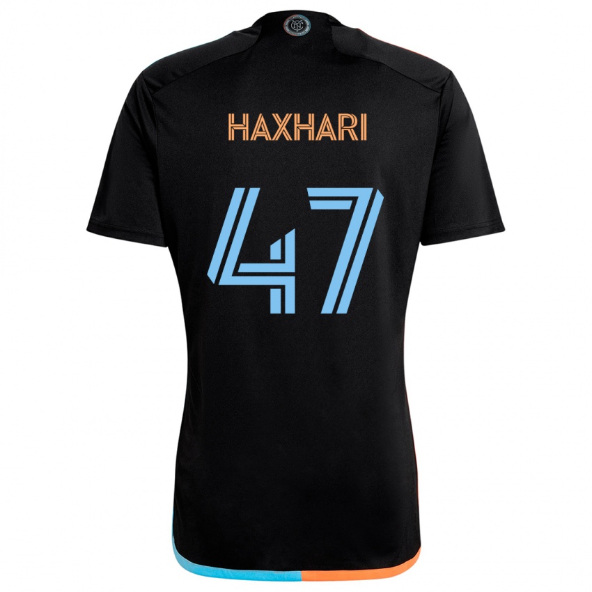 Kinder Klevis Haxhari #47 Schwarz Orange Blau Auswärtstrikot Trikot 2024/25 T-Shirt