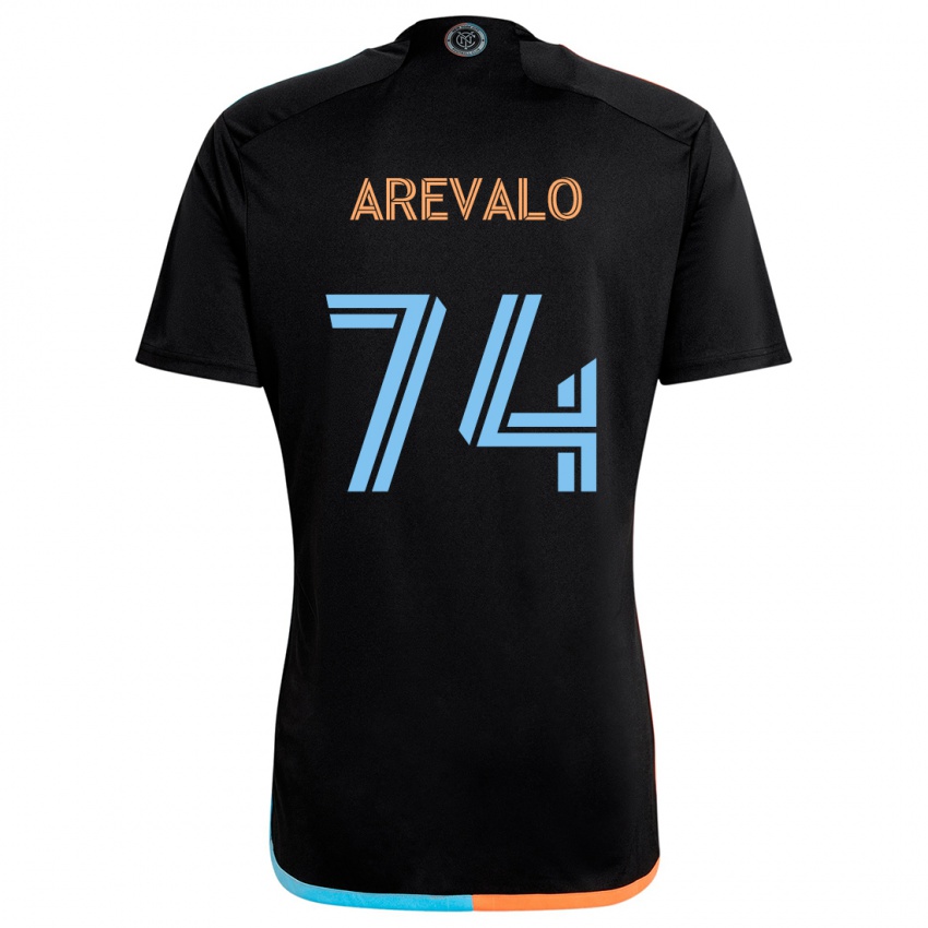 Kinder Ronny Arévalo #74 Schwarz Orange Blau Auswärtstrikot Trikot 2024/25 T-Shirt