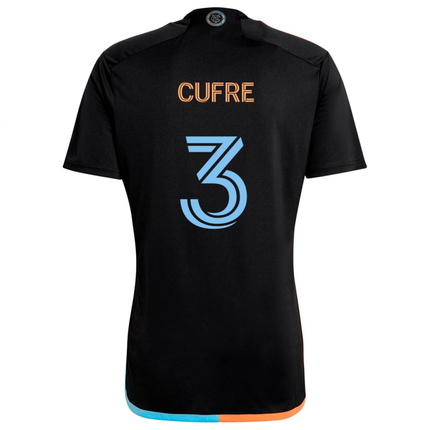 Kinder Braian Cufré #3 Schwarz Orange Blau Auswärtstrikot Trikot 2024/25 T-Shirt