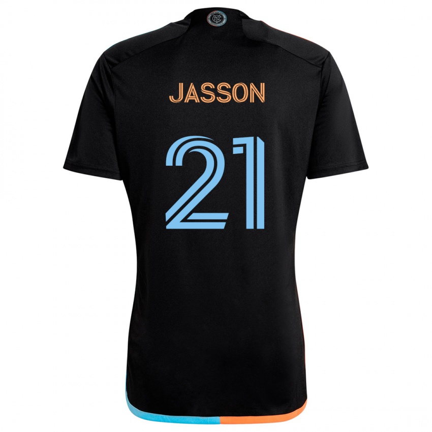 Kinder Andres Jasson #21 Schwarz Orange Blau Auswärtstrikot Trikot 2024/25 T-Shirt