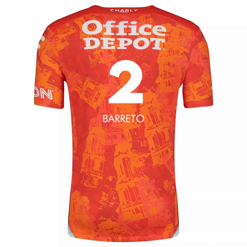 Kinder Sergio Barreto #2 Orange Weiß Auswärtstrikot Trikot 2024/25 T-Shirt