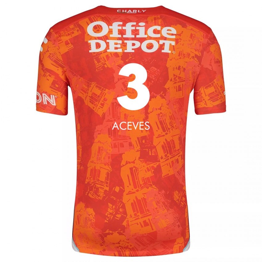 Kinder Alonso Aceves #3 Orange Weiß Auswärtstrikot Trikot 2024/25 T-Shirt