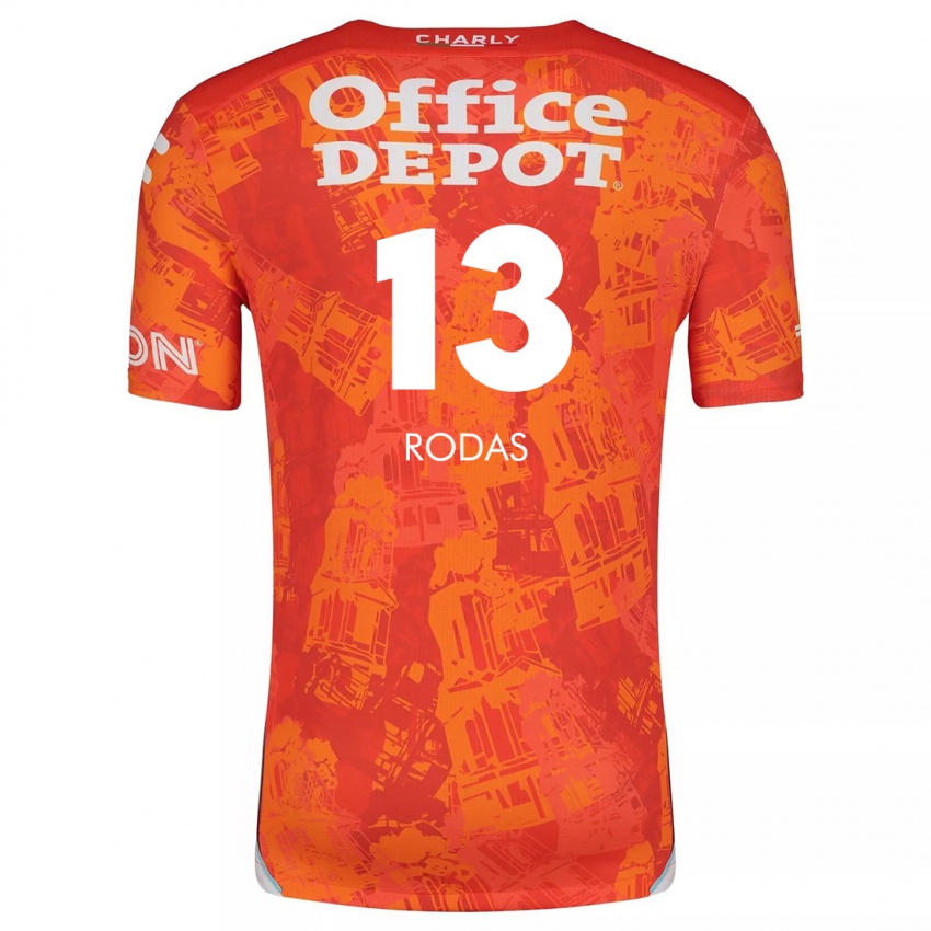 Kinder Carlos Rodas #13 Orange Weiß Auswärtstrikot Trikot 2024/25 T-Shirt