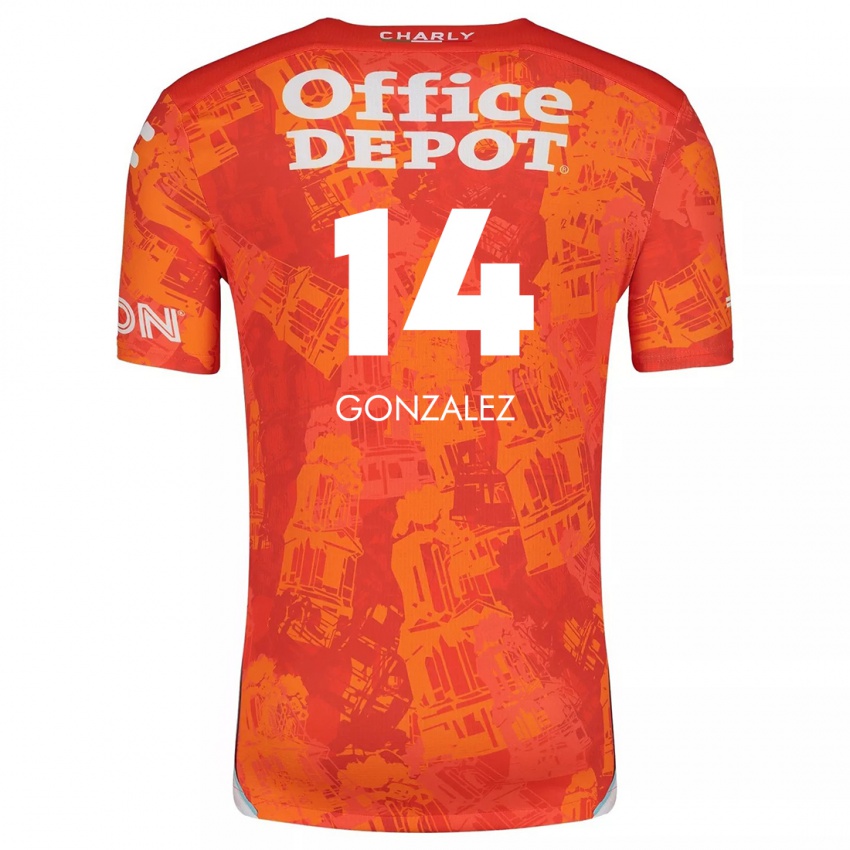 Kinder Arturo González #14 Orange Weiß Auswärtstrikot Trikot 2024/25 T-Shirt