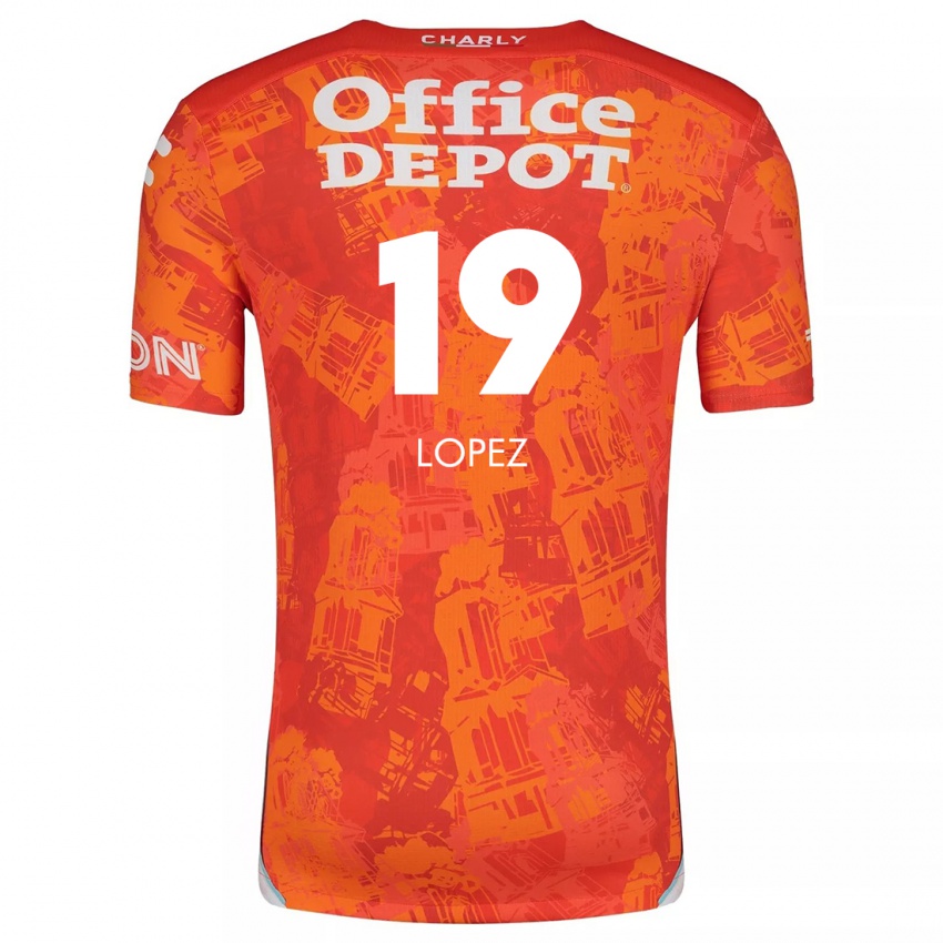 Kinder Javier Eduardo López #19 Orange Weiß Auswärtstrikot Trikot 2024/25 T-Shirt