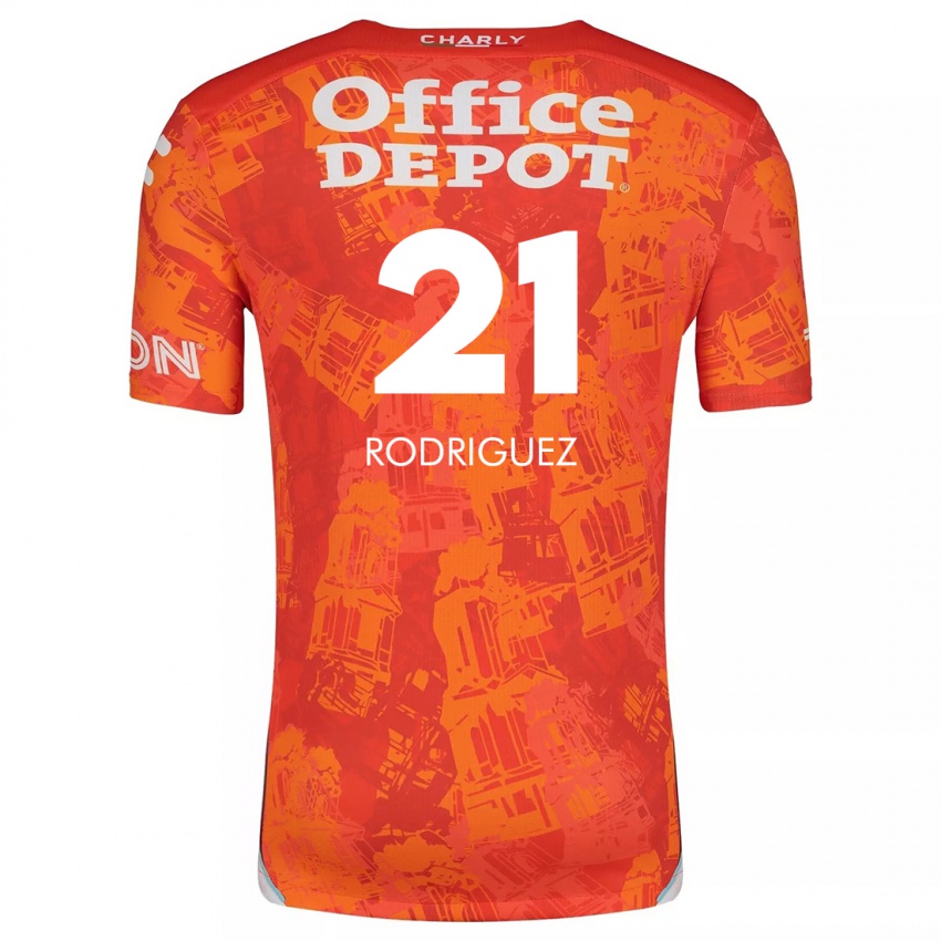 Kinder Valentín Rodríguez #21 Orange Weiß Auswärtstrikot Trikot 2024/25 T-Shirt