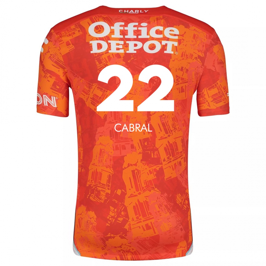 Kinder Gustavo Cabral #22 Orange Weiß Auswärtstrikot Trikot 2024/25 T-Shirt