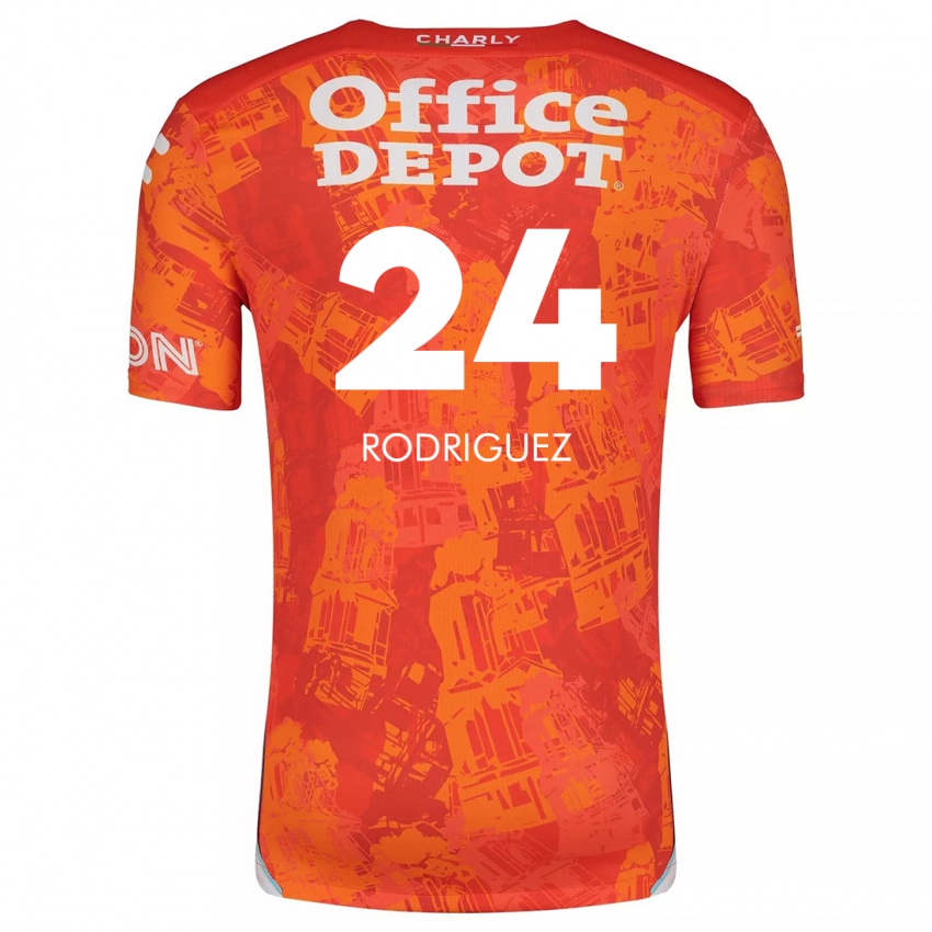 Kinder Luis Rodriguez #24 Orange Weiß Auswärtstrikot Trikot 2024/25 T-Shirt