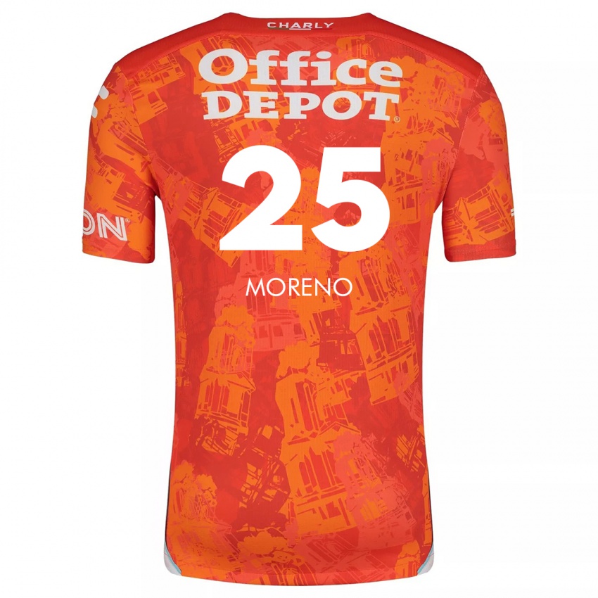 Kinder Carlos Moreno #25 Orange Weiß Auswärtstrikot Trikot 2024/25 T-Shirt