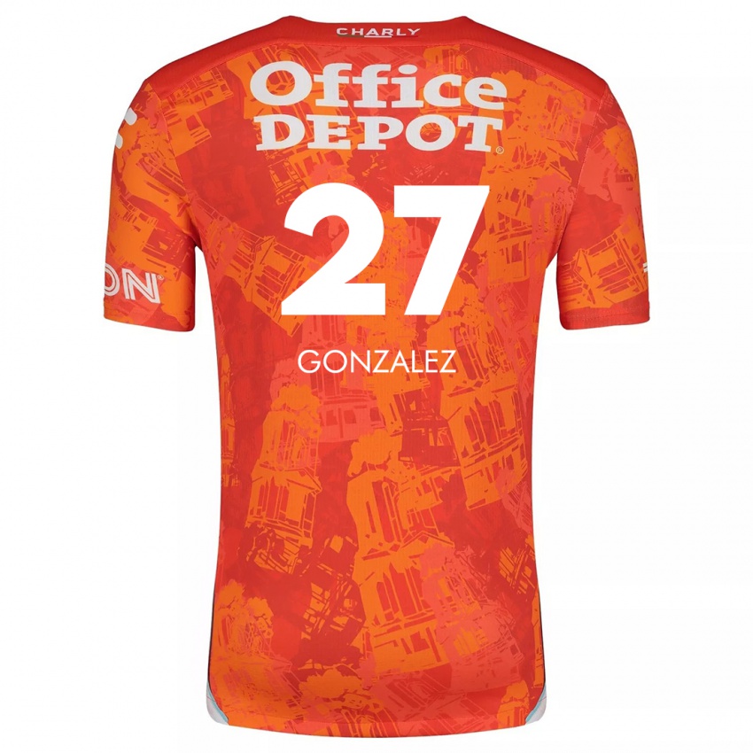 Kinder Owen González #27 Orange Weiß Auswärtstrikot Trikot 2024/25 T-Shirt