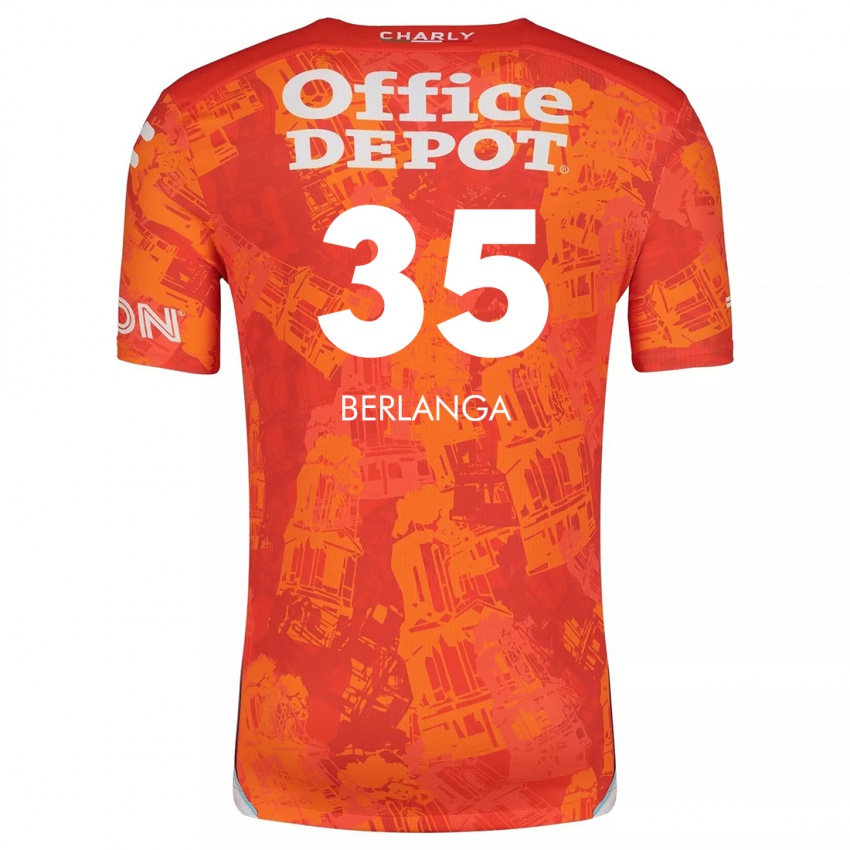 Kinder Jorge Berlanga #35 Orange Weiß Auswärtstrikot Trikot 2024/25 T-Shirt