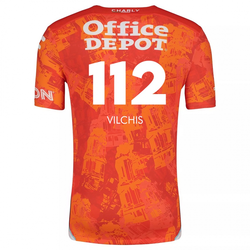 Kinder Leonardo Vílchis #112 Orange Weiß Auswärtstrikot Trikot 2024/25 T-Shirt